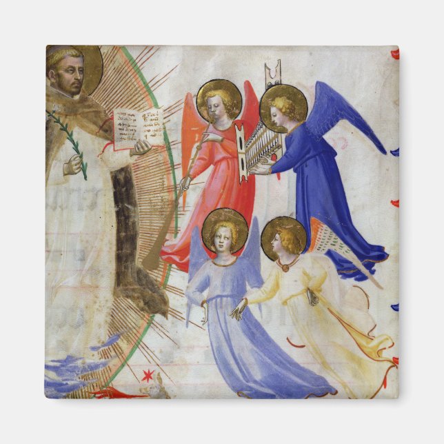 558 f.67v St. Dominic med fyra musikaliska änglar, Magnet (Framsidan)