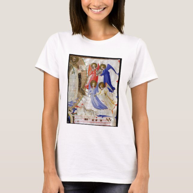558 f.67v St. Dominic med fyra musikaliska änglar, Tee Shirt (Framsida)