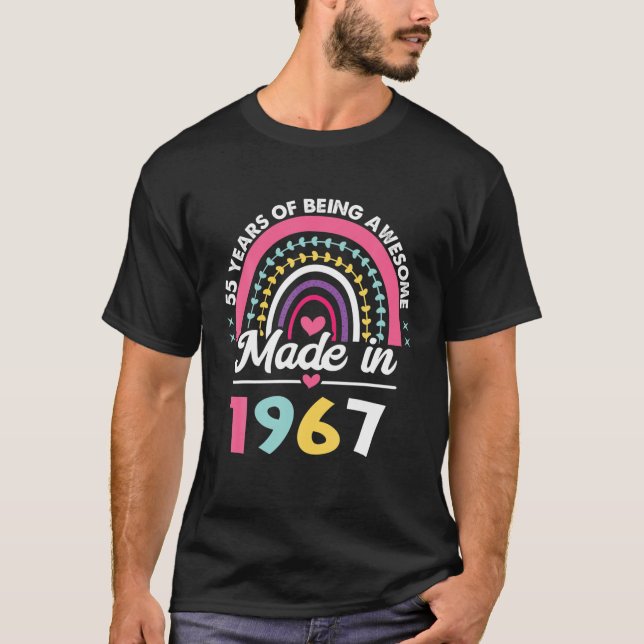 55 år gamla gåvor 55:e födelsedagen 1967 t shirt (Framsida)