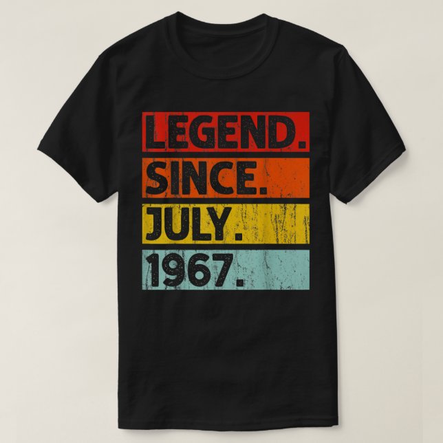 55 år gamla presenter sedan juli 1967 55:e bir t shirt (Design framsida)