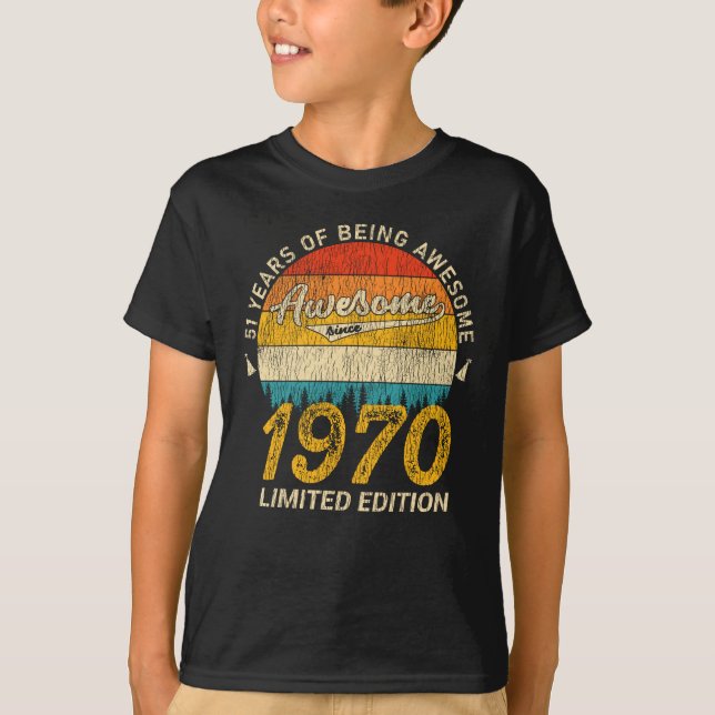 55 år gammal 1970 Retro Fantastisk 55:e födelsedag T Shirt (Framsida)