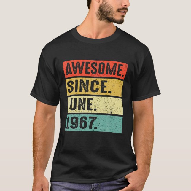 55 år gammal Fantastisk sedan juni 1967 55:e födel T Shirt (Framsida)