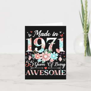55 år gammal tillverkad 1971 blomstergivare 55-års kort