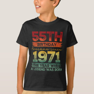 55 år gammal vintage 1971 limited edition 55-årsda t shirt