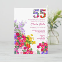 55 års Elegant Garden Blommigt - 55:e födelsedagen