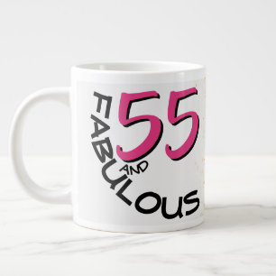 55 års Födelsedagsfest vattenfärg Stänk Jumbo Mugg