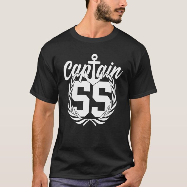 55 års kapten 55:e födelsedagen t shirt (Framsida)