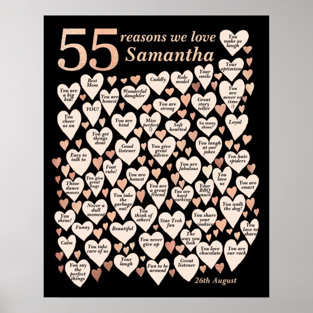 55-årsdag 55 skäl vi älskar dig poster (Framsidan)