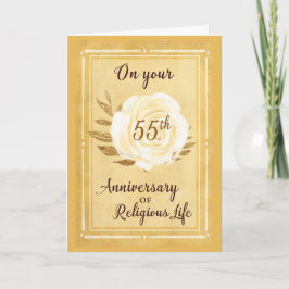 55-årsdagen för Religiösa Life Nun Vit ros Kort