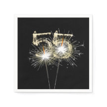 55-årsjubiléet Party Sparklers on Black