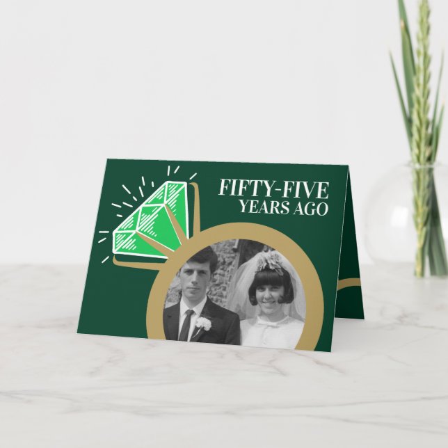 55-årsjubileum Emerald guld ring nu fotografi Kort (Framsida)