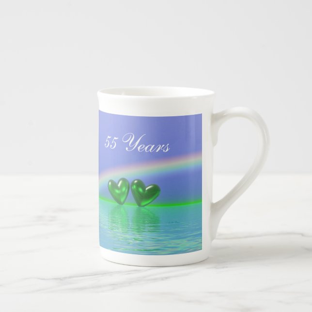 55-årsjubileum Emerald Hearts Benporslin Mugg (Höger)
