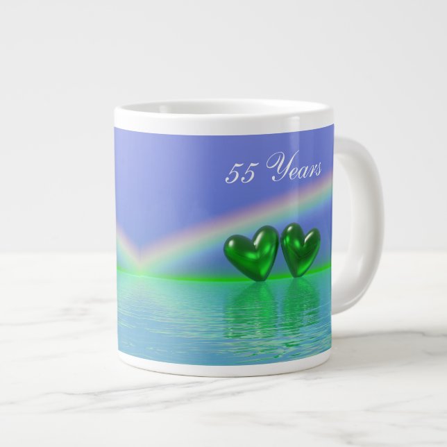 55-årsjubileum Emerald Hearts Jumbo Mugg (Framsida höger)