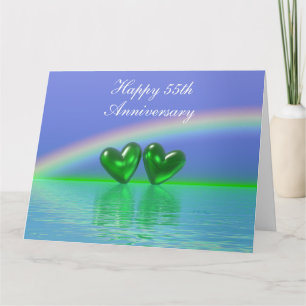 55-årsjubileum Emerald Hearts Kort