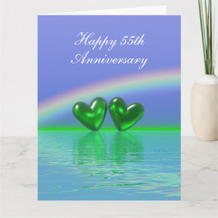 55-årsjubileum Emerald Hearts Kort