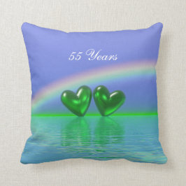 55-årsjubileum Emerald Hearts Kudde