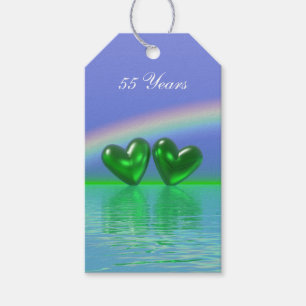 55-årsjubileum Emerald Hearts Presentetikett