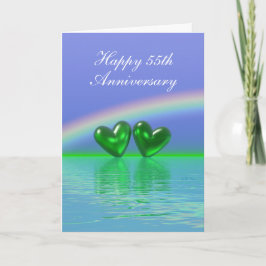 55-årsjubileum Emerald Hearts (Tall) Kort