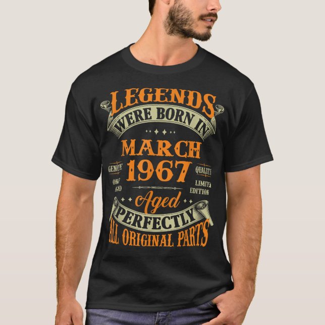 55-årspresent Legender Födda i Mars 1967 55 År T Shirt (Framsida)