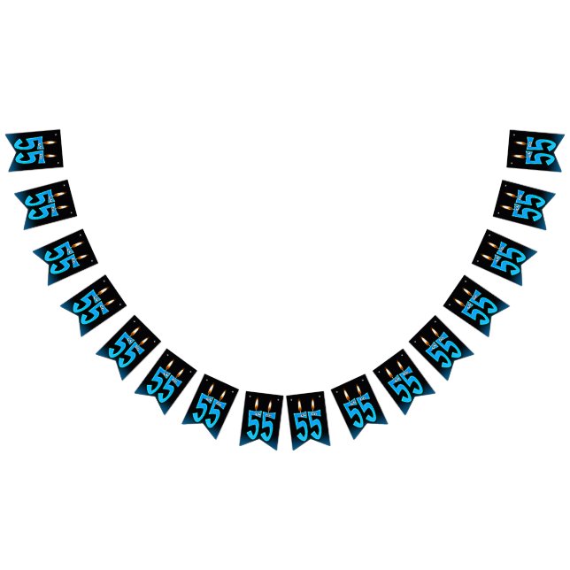 55-årsstearinljus med ögonbollar vimplar (Alla)