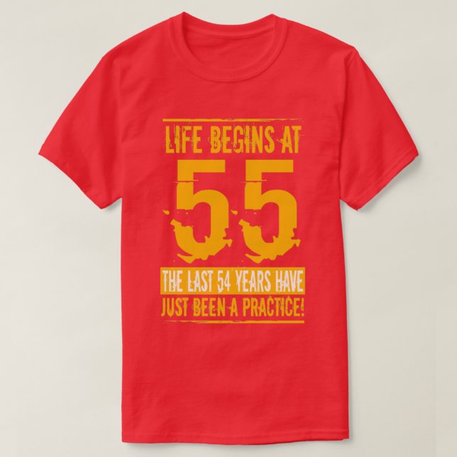 55 Birthday Man T Shirt (Design framsida)