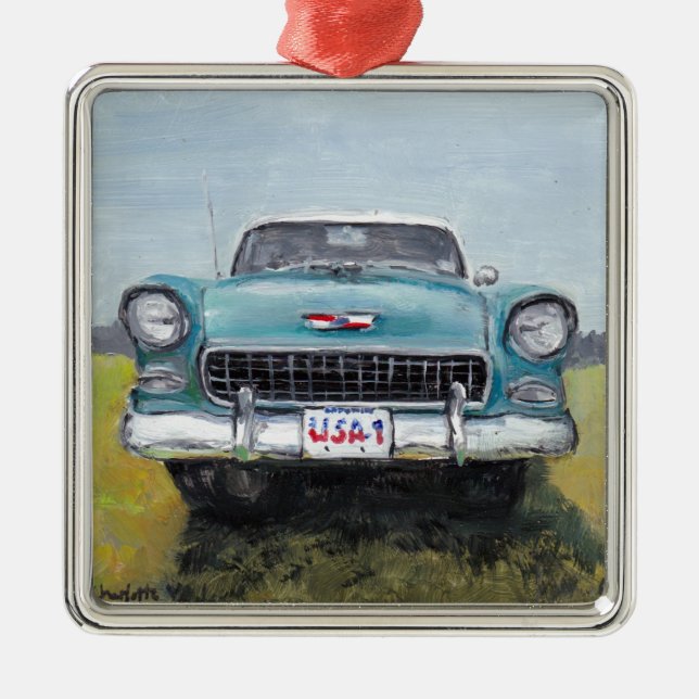 "55 Chevy Car Art Ornament (Framsidan)