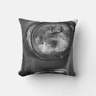 55 Chevy Headlight Grayscale Kudde