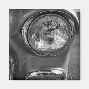 55 Chevy Headlight Grayscale Magnet