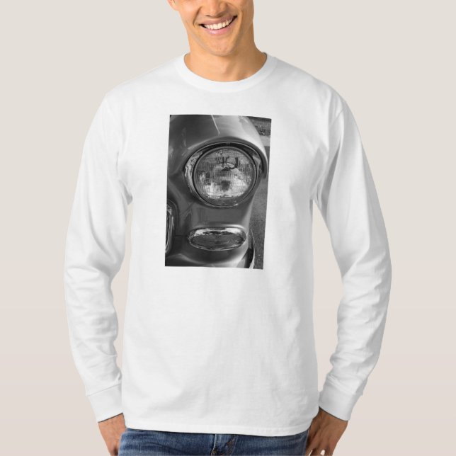 55 Chevy Headlight Grayscale T-shirt (Framsida)