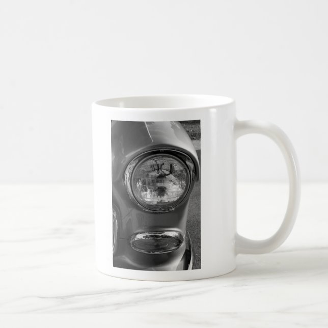 55 Chevy Strålkastarens Gråskala Kaffemugg (Höger)