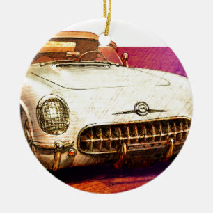 55 Corvette målning Julgransprydnad Keramik