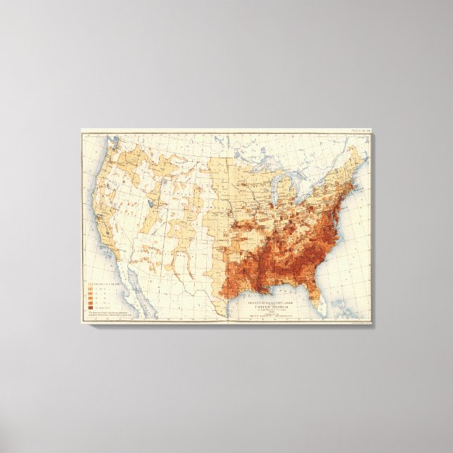 55 Density Negro population Canvastryck (Framsida)