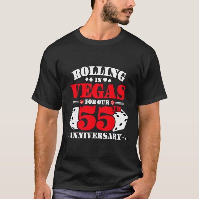 55:e årsdagen Las Vegas 55:e Bröllop-årsdagen T Shirt (Framsida)
