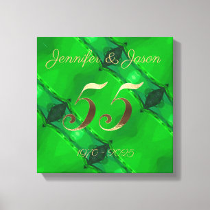 55:e Bröllop-årsdagen Emerald Bröllop Canvastryck