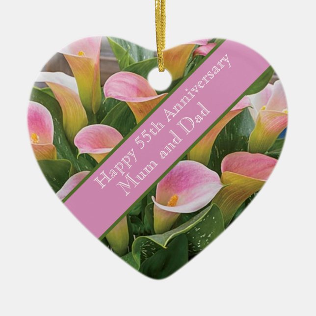 55:e Bröllop-årsdagen Emerald Julgransprydnad Keramik (Framsidan)