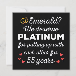 55:e Bröllop-årsdagen I - Emerald Funny Couple Inbjudningar