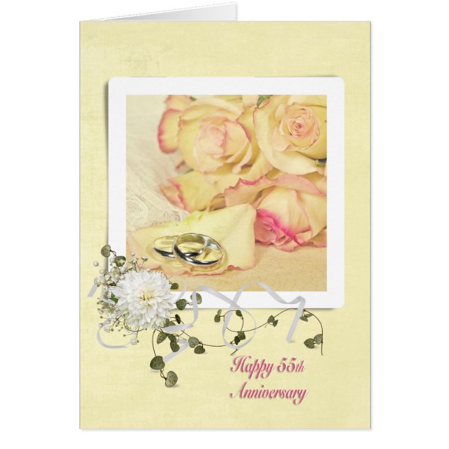 55:e Bröllop-årsdagen Ro Hälsningskort (Framsidan)