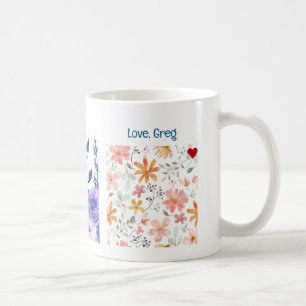 55:e födelsedag Blommor Kärlek Elegant Modern Blom Kaffemugg