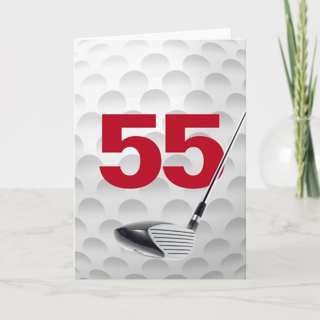 55:e födelsedag Golf Boll Design Kort (Framsida)