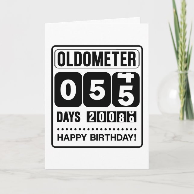 55:e födelsedag: Oldometer Card Tack Kort (Framsida)