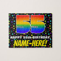 55:e födelsedag - Roligt, färgstark stjärna Fält M