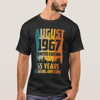 55:e födelsedagen 55 år Fantastisk sedan augusti 1 T Shirt