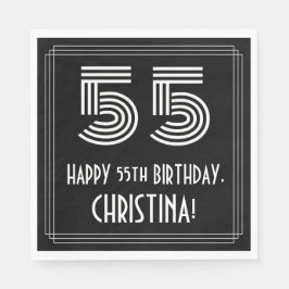 55:e födelsedagen: Art Deco Inspired Titta "55" + Pappersservett