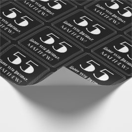 55:e födelsedagen - Art Deco Inspired Titta "55", Presentpapper