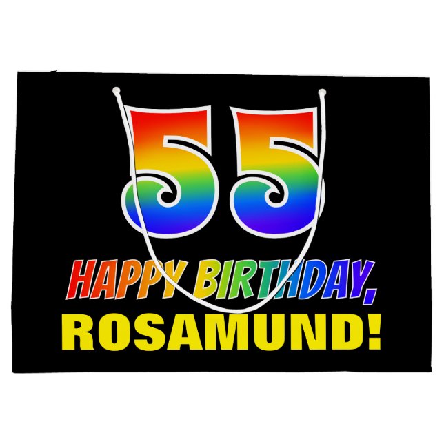 55:e födelsedagen: fetstil, Roligt, enkel, regnbåg (Baksidan)