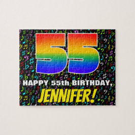 55:e födelsedagen - Roligt, färgstarka musiksymbol Pussel