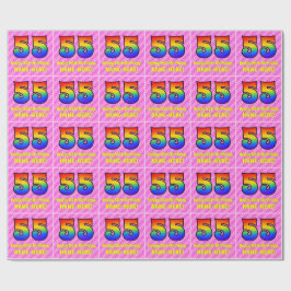 55:e födelsedagen: Rosa Rand & Hearts, regnbåge nr Presentpapper