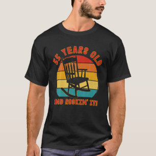 55:e födelsedagen t Retro 55 år gammal och Rockin Shirt