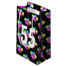 55:e födelsedagsbubblor och konfetti Small Gift-fa