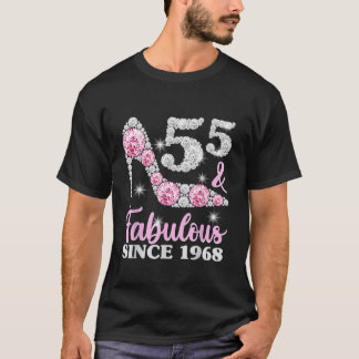 55:e födelsedagskalet för kvinnor 55 och linjärt t shirt